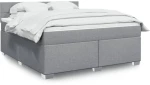 vidaXL Κρεβάτι Boxspring με Στρώμα Ανοιχτό Γκρι 180x200 εκ. Υφασμάτινο