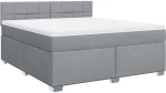vidaXL Κρεβάτι Boxspring με Στρώμα Ανοιχτό Γκρι 180x200 εκ. Υφασμάτινο