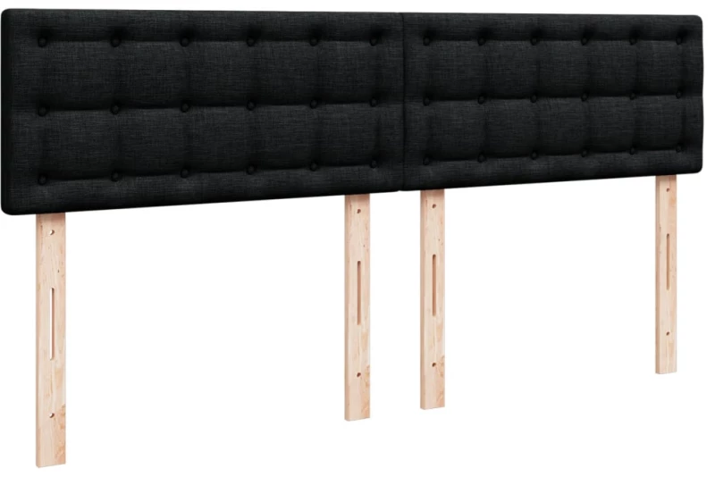 vidaXL Κρεβάτι Boxspring με Στρώμα Μαύρο 180x200 εκ. Υφασμάτινο