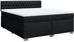 vidaXL Κρεβάτι Boxspring με Στρώμα Μαύρο 180x200 εκ. Υφασμάτινο