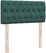 vidaXL Κρεβάτι Boxspring με Στρώμα Σκούρο Πράσινο 90x190 εκ. Βελούδινο