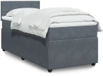 vidaXL Κρεβάτι Boxspring με Στρώμα Σκούρο Γκρι 90x200 εκ. Βελούδινο
