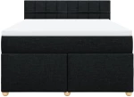 vidaXL Κρεβάτι Boxspring με Στρώμα Μαύρο 140x190 εκ. Υφασμάτινο