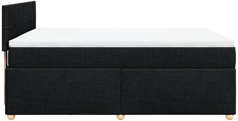 vidaXL Κρεβάτι Boxspring με Στρώμα Μαύρο 140x190 εκ. Υφασμάτινο