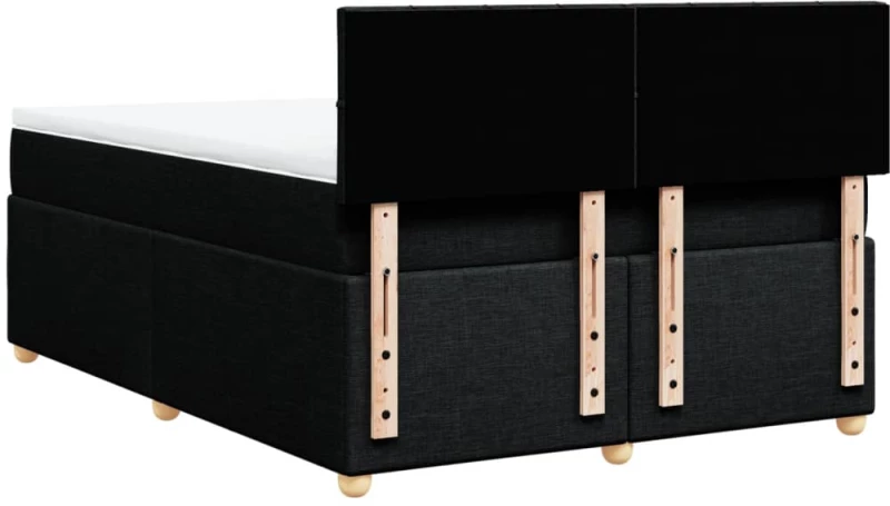 vidaXL Κρεβάτι Boxspring με Στρώμα Μαύρο 140x190 εκ. Υφασμάτινο