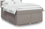 vidaXL Κρεβάτι Boxspring με Στρώμα Taupe 140x190 εκ. Υφασμάτινο