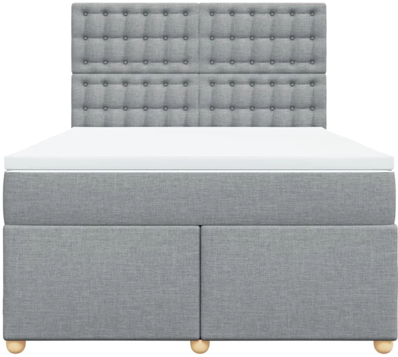 vidaXL Κρεβάτι Boxspring με Στρώμα Ανοιχτό Γκρι 140x190 εκ. Υφασμάτινο