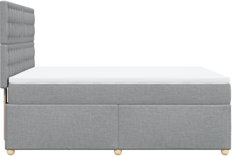 vidaXL Κρεβάτι Boxspring με Στρώμα Ανοιχτό Γκρι 140x190 εκ. Υφασμάτινο