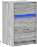 vidaXL Κομοδίνο με Φώτα LED Γκρι Sonoma Επεξεργασμένο Ξύλο