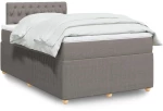 vidaXL Κρεβάτι Boxspring με Στρώμα Taupe 120x200 εκ. Υφασμάτινο