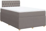 vidaXL Κρεβάτι Boxspring με Στρώμα Taupe 120x200 εκ. Υφασμάτινο