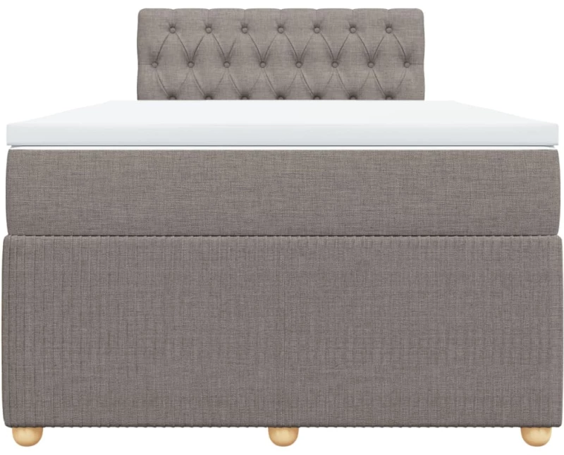 vidaXL Κρεβάτι Boxspring με Στρώμα Taupe 120x200 εκ. Υφασμάτινο