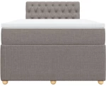 vidaXL Κρεβάτι Boxspring με Στρώμα Taupe 120x200 εκ. Υφασμάτινο