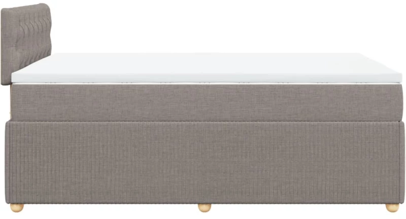 vidaXL Κρεβάτι Boxspring με Στρώμα Taupe 120x200 εκ. Υφασμάτινο