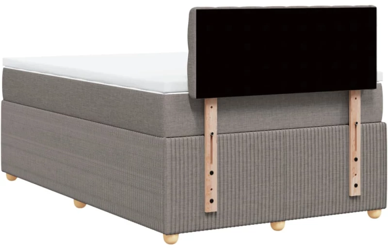 vidaXL Κρεβάτι Boxspring με Στρώμα Taupe 120x200 εκ. Υφασμάτινο