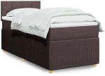 vidaXL Κρεβάτι Boxspring με Στρώμα Σκούρο Καφέ 100x200 εκ. Υφασμάτινο