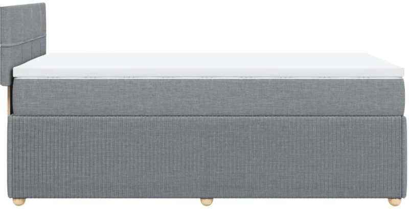 vidaXL Κρεβάτι Boxspring με Στρώμα Ανοιχτό Γκρι 90x200 εκ. Υφασμάτινο