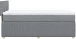 vidaXL Κρεβάτι Boxspring με Στρώμα Ανοιχτό Γκρι 90x200 εκ. Υφασμάτινο