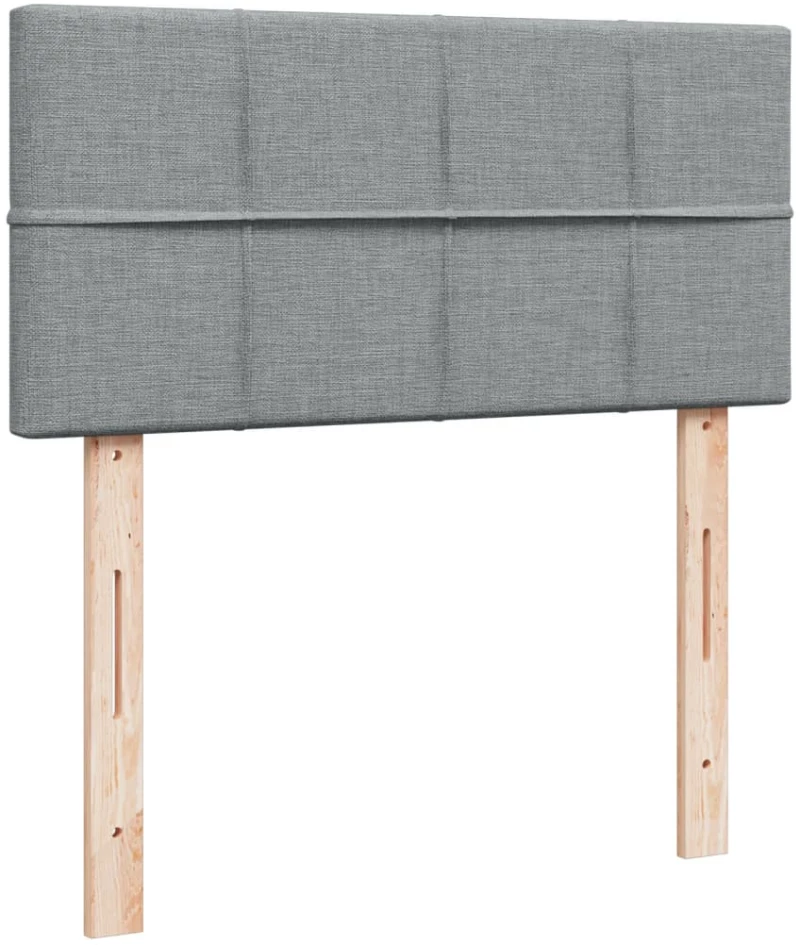 vidaXL Κρεβάτι Boxspring με Στρώμα Ανοιχτό Γκρι 90x200 εκ. Υφασμάτινο