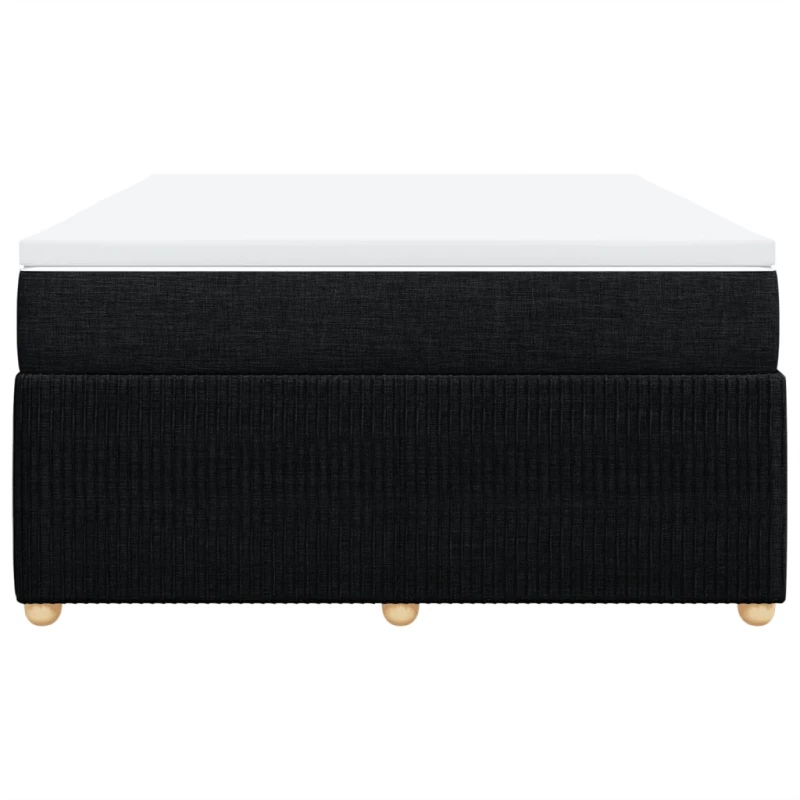 vidaXL Κρεβάτι Boxspring με Στρώμα Μαύρο 140x200 εκ. Υφασμάτινο