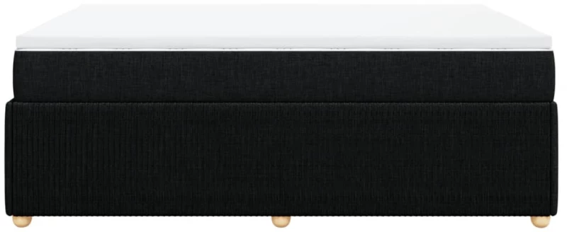vidaXL Κρεβάτι Boxspring με Στρώμα Μαύρο 140x200 εκ. Υφασμάτινο