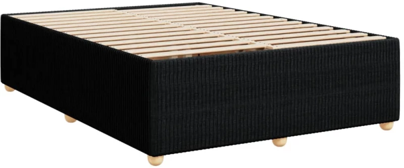 vidaXL Κρεβάτι Boxspring με Στρώμα Μαύρο 140x200 εκ. Υφασμάτινο