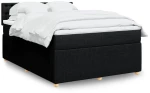 vidaXL Κρεβάτι Boxspring με Στρώμα Μαύρο 140x200 εκ. Υφασμάτινο