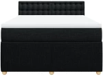 vidaXL Κρεβάτι Boxspring με Στρώμα Μαύρο 140x200 εκ. Υφασμάτινο
