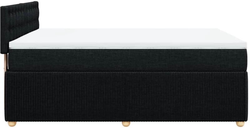 vidaXL Κρεβάτι Boxspring με Στρώμα Μαύρο 140x200 εκ. Υφασμάτινο