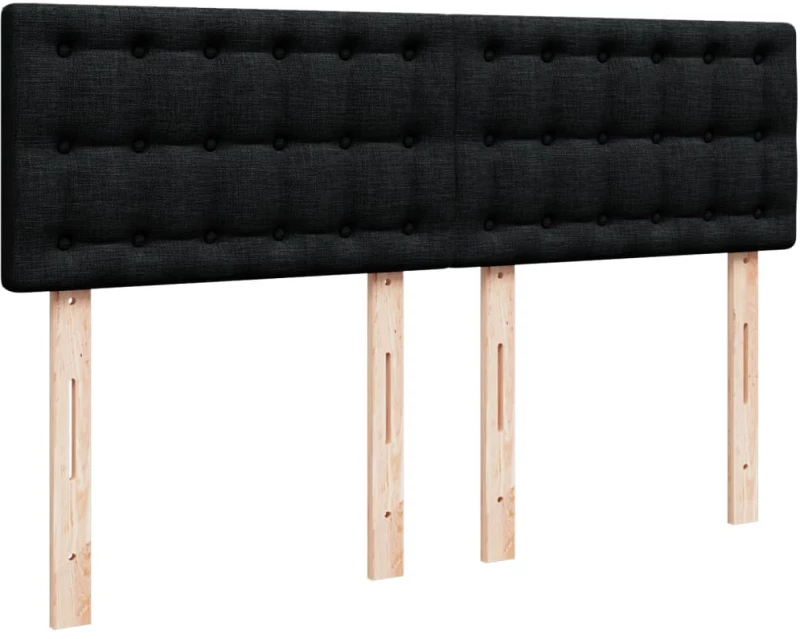 vidaXL Κρεβάτι Boxspring με Στρώμα Μαύρο 140x200 εκ. Υφασμάτινο