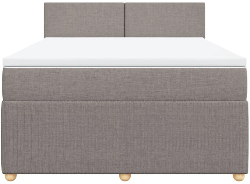 vidaXL Κρεβάτι Boxspring με Στρώμα Taupe 140x200 εκ. Υφασμάτινο