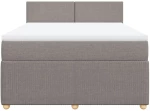vidaXL Κρεβάτι Boxspring με Στρώμα Taupe 140x200 εκ. Υφασμάτινο
