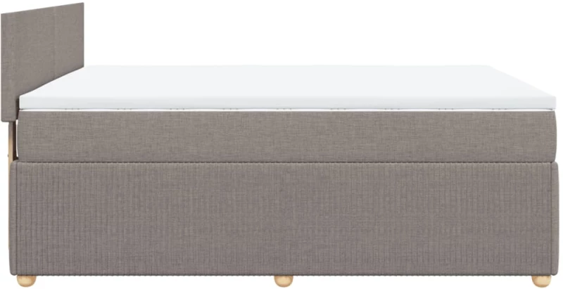 vidaXL Κρεβάτι Boxspring με Στρώμα Taupe 140x200 εκ. Υφασμάτινο