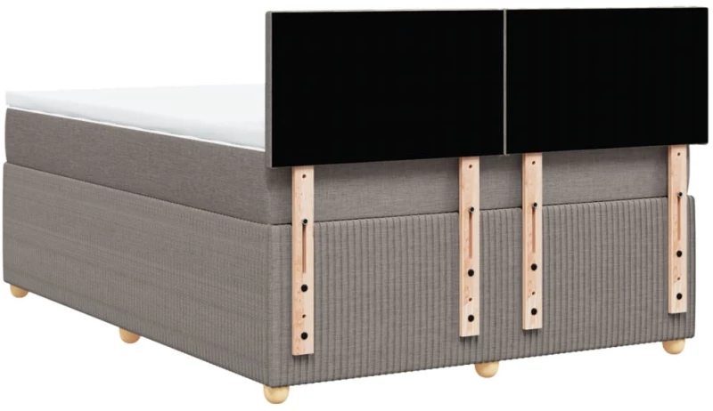 vidaXL Κρεβάτι Boxspring με Στρώμα Taupe 140x200 εκ. Υφασμάτινο