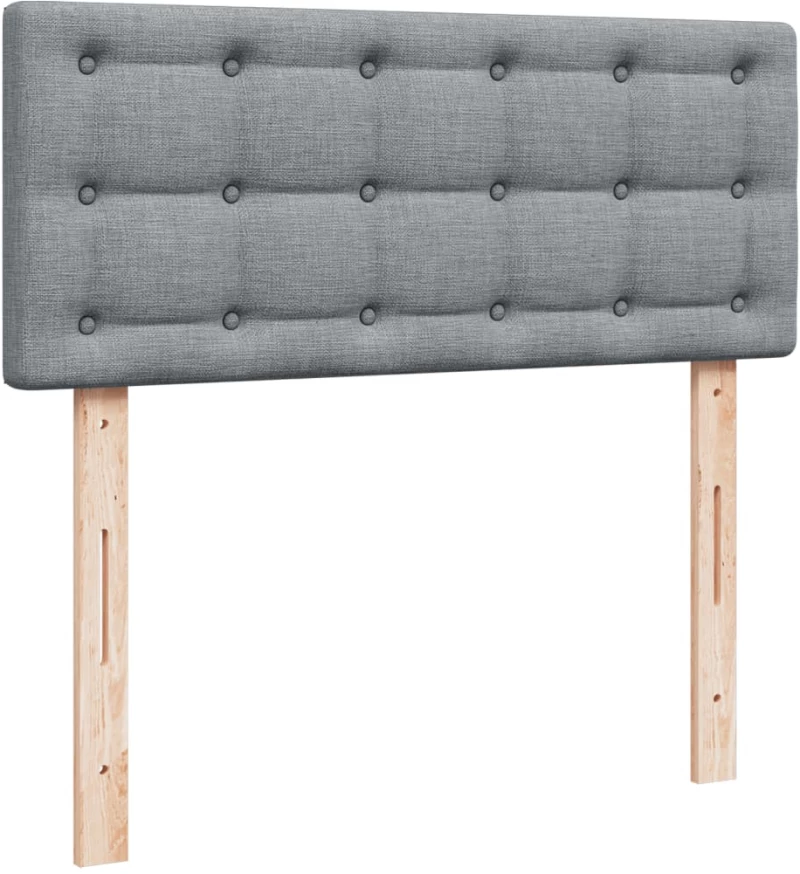 vidaXL Κρεβάτι Boxspring με Στρώμα Ανοιχτό Γκρι 120x200 εκ. Υφασμάτινο