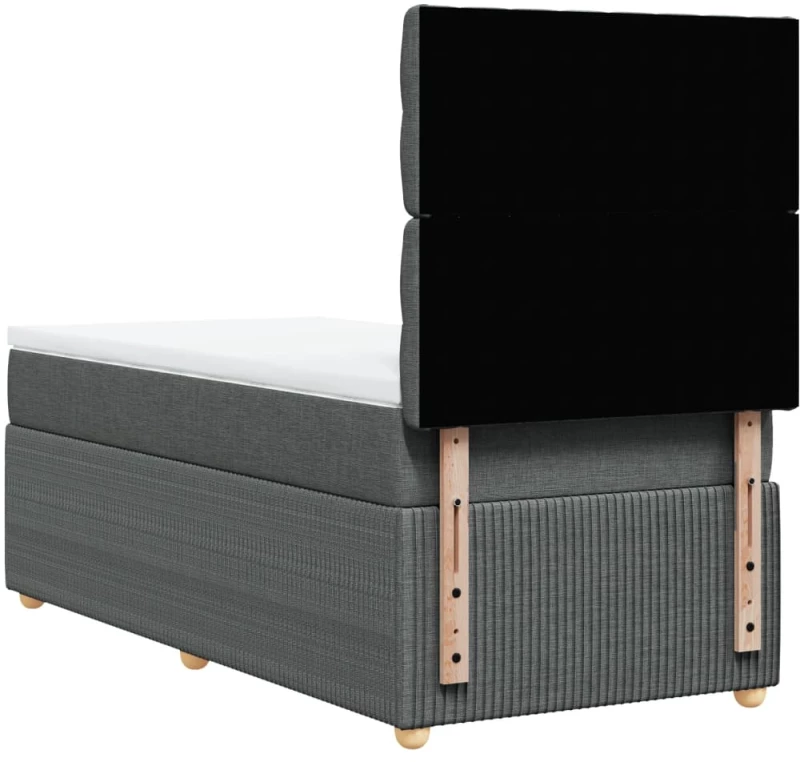 vidaXL Κρεβάτι Boxspring με Στρώμα Σκούρο Γκρι 90x200 εκ. Υφασμάτινο