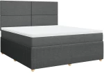 vidaXL Κρεβάτι Boxspring με Στρώμα Σκούρο Γκρι 180x200 εκ Υφασμάτιν