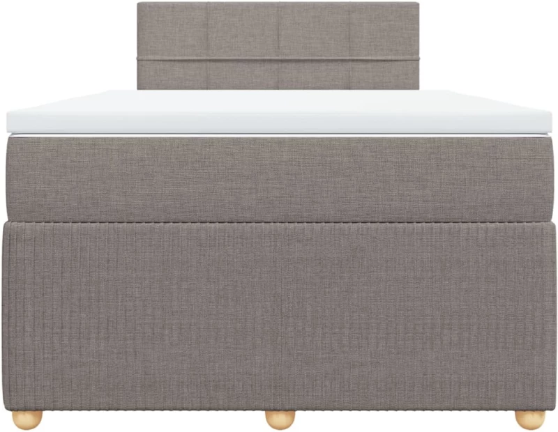 vidaXL Κρεβάτι Boxspring με Στρώμα Taupe 120x200 εκ. Υφασμάτινο