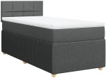 vidaXL Κρεβάτι Boxspring με Στρώμα Σκούρο Γκρι 100x200 εκ. Υφασμάτινο