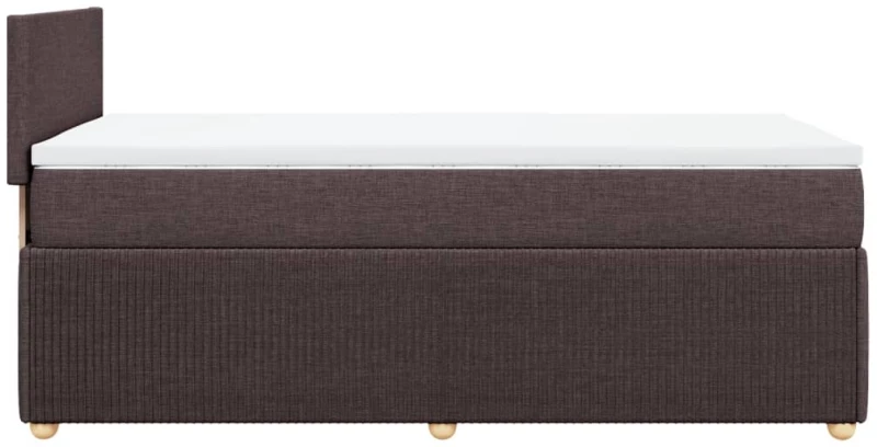 vidaXL Κρεβάτι Boxspring με Στρώμα Σκούρο Καφέ 100x200 εκ. Υφασμάτινο