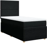 vidaXL Κρεβάτι Boxspring με Στρώμα Μαύρο 100 x 200 εκ. Υφασμάτινο