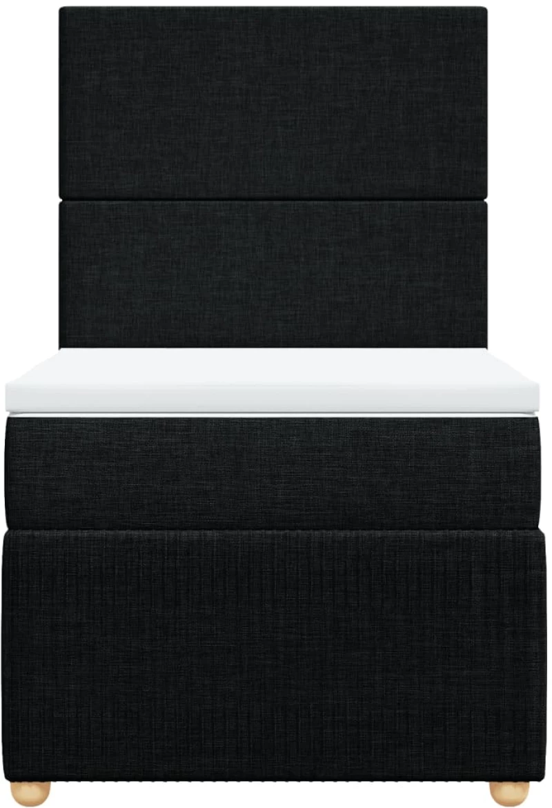vidaXL Κρεβάτι Boxspring με Στρώμα Μαύρο 100 x 200 εκ. Υφασμάτινο