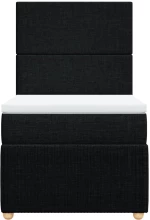 vidaXL Κρεβάτι Boxspring με Στρώμα Μαύρο 100 x 200 εκ. Υφασμάτινο