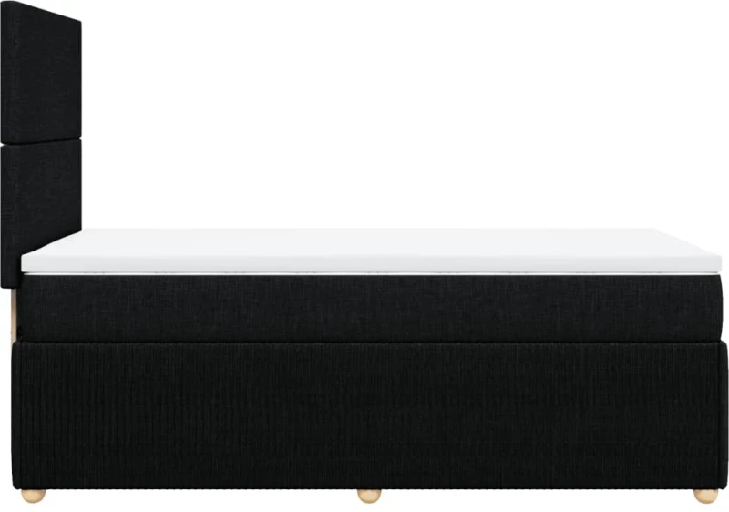 vidaXL Κρεβάτι Boxspring με Στρώμα Μαύρο 100 x 200 εκ. Υφασμάτινο
