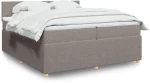 vidaXL Κρεβάτι Boxspring με Στρώμα Taupe 200x200 εκ. Υφασμάτινο