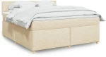 vidaXL Κρεβάτι Boxspring με Στρώμα Κρεμ 180x200 εκ. Υφασμάτινο