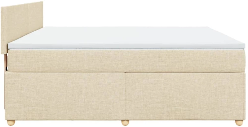 vidaXL Κρεβάτι Boxspring με Στρώμα Κρεμ 180x200 εκ. Υφασμάτινο