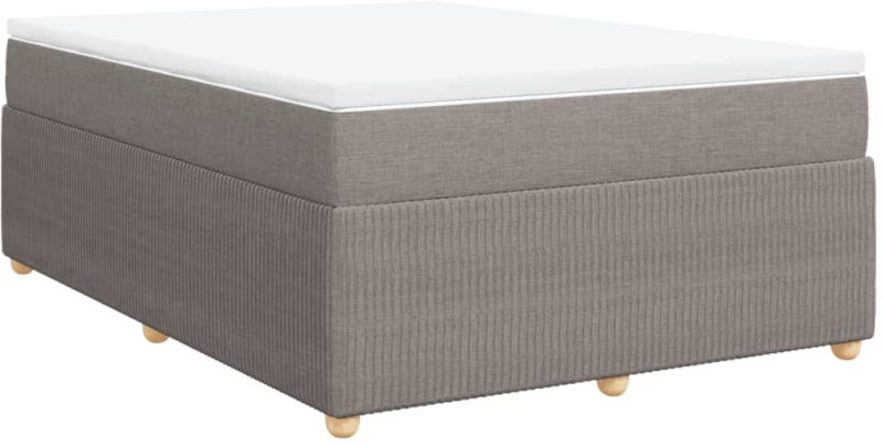vidaXL Κρεβάτι Boxspring με Στρώμα Taupe 140x200 εκ. Υφασμάτινο