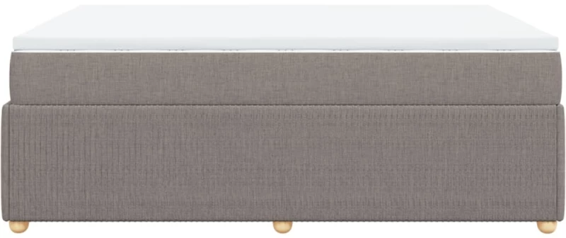 vidaXL Κρεβάτι Boxspring με Στρώμα Taupe 140x200 εκ. Υφασμάτινο