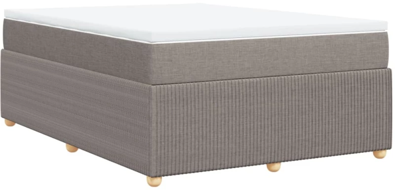 vidaXL Κρεβάτι Boxspring με Στρώμα Taupe 140x200 εκ. Υφασμάτινο